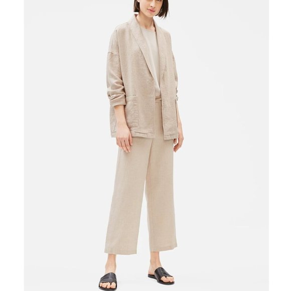 EILEEN FISHER Organic Linen Shawl Collar Jacket - NWT - Size XXS - Picture 4 of 4